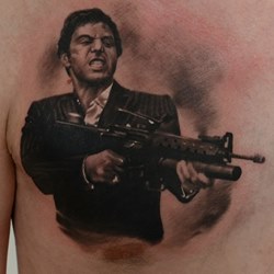 Татуировки Бони и Клайд в стиле Реализм, Черно-Серая Предплечье / Каталогтату-салонов и мастеров